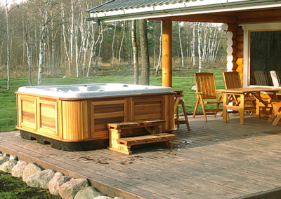 arctic spas hot tub on open patio